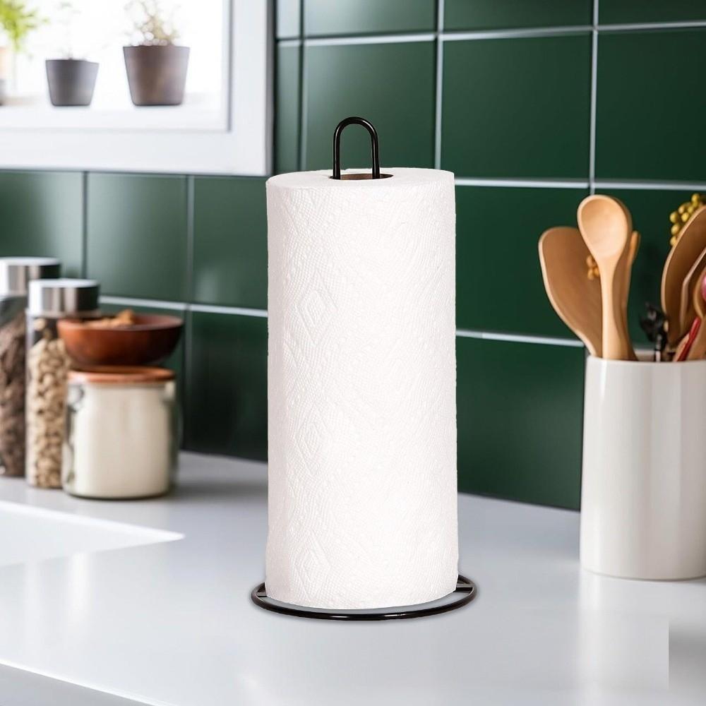 Iron Kitchen Towel Stand Heavy-Duty Napkin Paper Holder Roll Organizer  Desktop