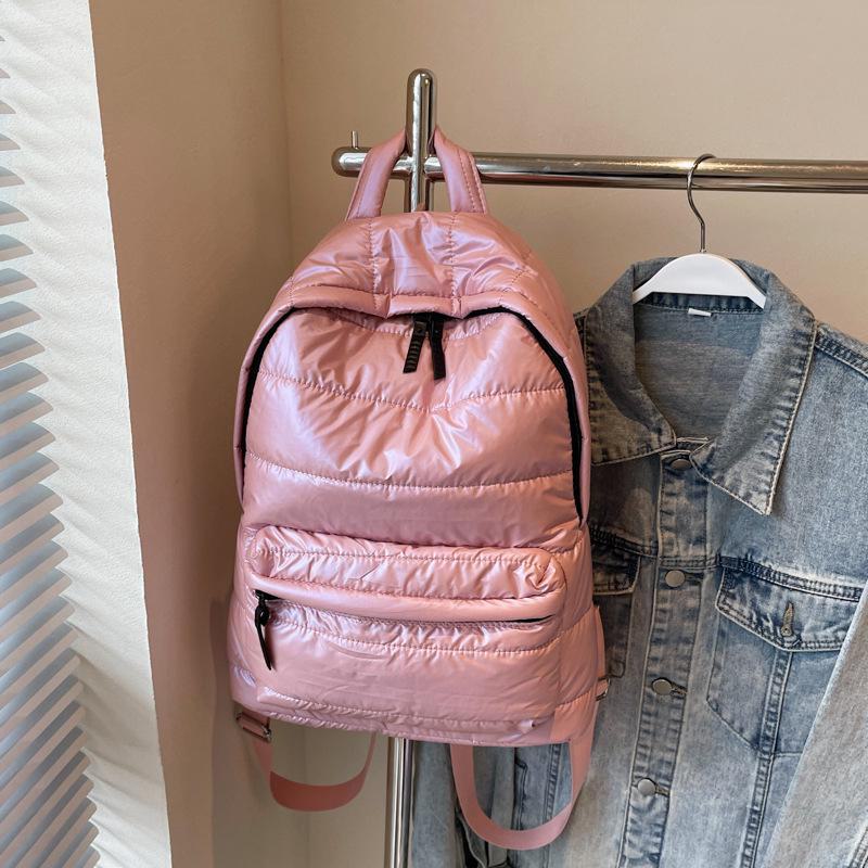 Модный женский хлопковый рюкзак повседневный универсальный большой вместимости легкий розовый 1980₽