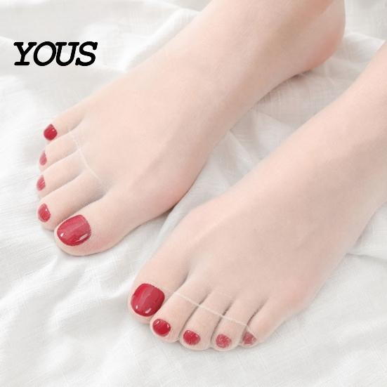 Ultra-thin Foot Tights Instant Pedicure Toe Tights, Breathable Sheer Nail Art Socks, Women Lightweight for Summer Sandals Open-Toe Heels Slippers
