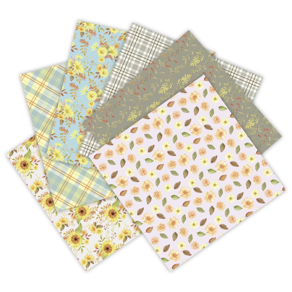 24 Sheets Autumn Is Here Craft Paper Pads Cutting Dies Art Background Origami Scrapbooking Card Making