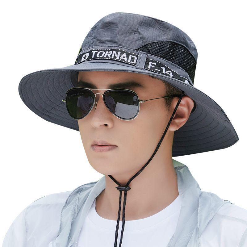 Free Shipping: Men's Sun Protection Fishing Hat - Large Brim, Anti-UV, Perfect for Climbing or Summer Activities.