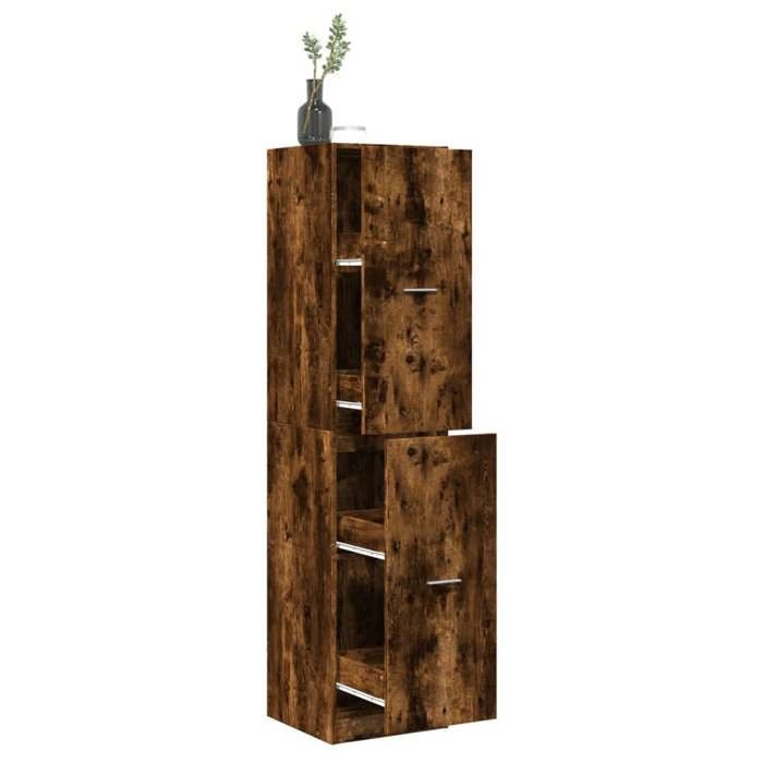 VidaXL Armoire d'apothicaire chêne fumé 40x41x174,5 cm bois ingénierie, coffre d'apothicaire, meuble d'apothicaire, coffre à 3309649