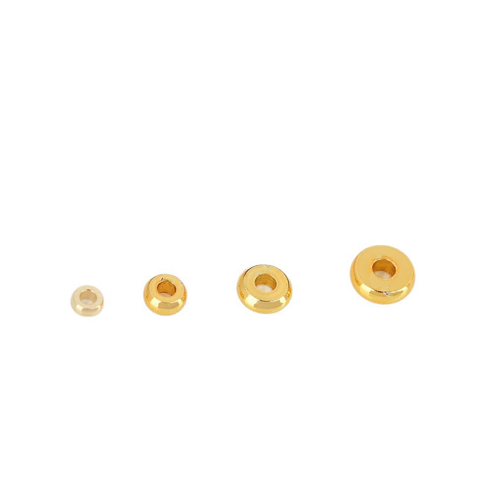 18K Gold-Filled Round Spacer Beads for DIY Bracelet Making