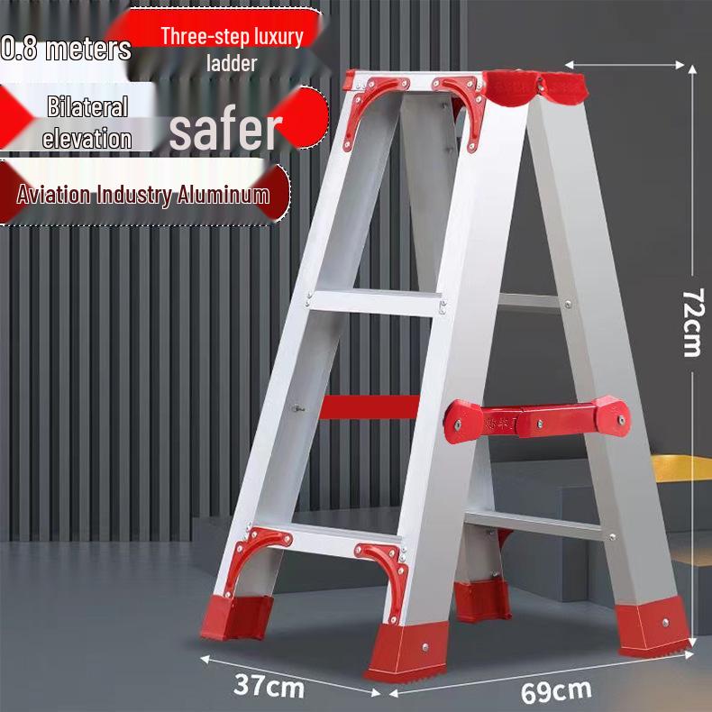 Extra Thick Aluminum Alloy Folding Herringbone Ladder for Home and Engineering Use