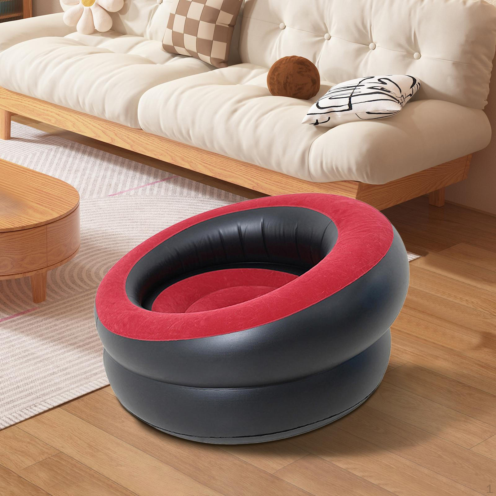 

Надувной диван-кресло, удобный шезлонг, флокированный воздушный диван для рыбалки, офиса, походов красный