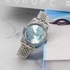 Automatic Brand Luminous [BUREI] Men's Watch, Waterproof, Analog, Mechanical, Popular, Business, Date, Watch, Simple, Casual, (Light Blue)