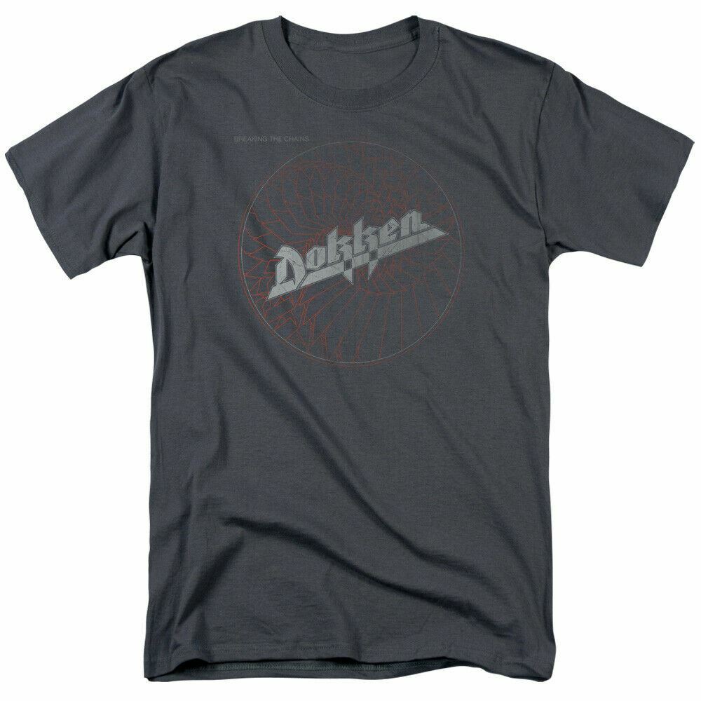 Dokken Breaking The Chains T Shirt Mens Licensed Rock Band Tee Charcoal XXXXL