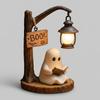 Ghost Reading Night Light,3D Cute Ghost Reading Book Lamp,Lighted Vintage Patchwork Halloween