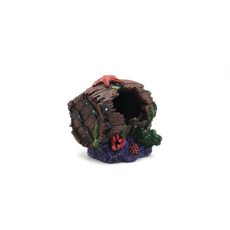 Aquarium Artificial Barrel Cave Resin Ornaments Decorations Landscaping Accessories For Fish Tank Aquarium Decoration Supplies