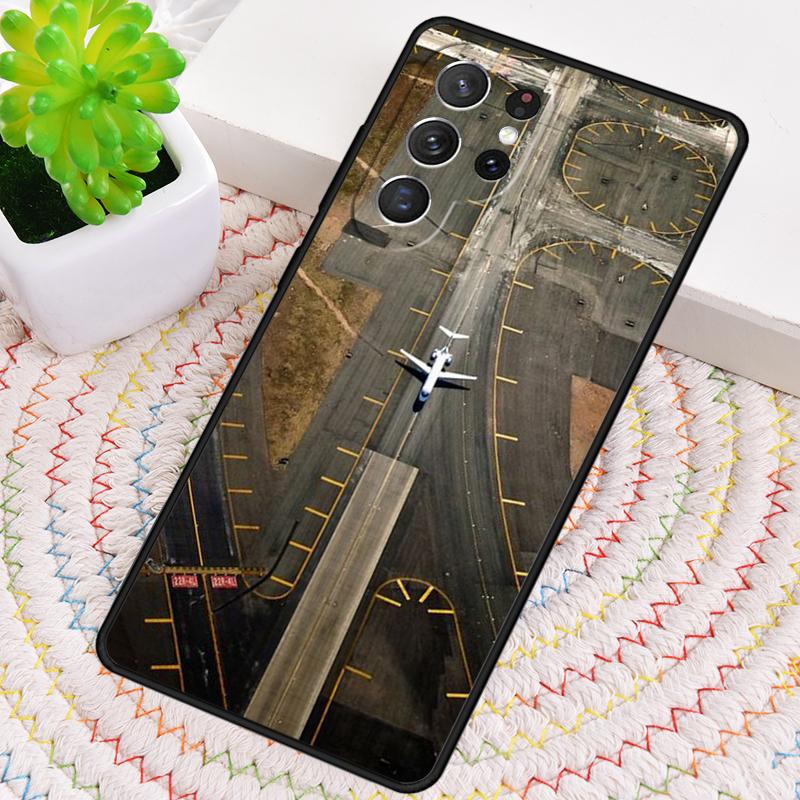 Travel aircraft airport runway TPU Phone Case For Samsung Galaxy note 10 pro S26 S25 S24 S23 S22 Ultra Plus S21 FE S20 Cover