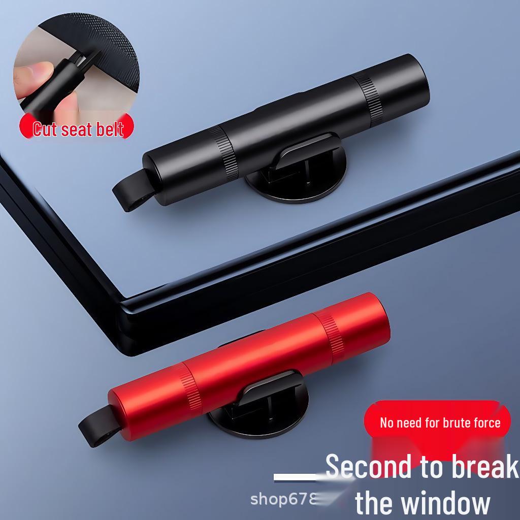 

Multifunctional Emergency Car Tool: Window Breaker & Seatbelt Cutter Test Glass