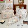 Black White Floral 3pcs/set Cosmetic Bag Women Fashion Portable Travel Large Capacity Toiletry Cosmetic Storage Bag Organizer