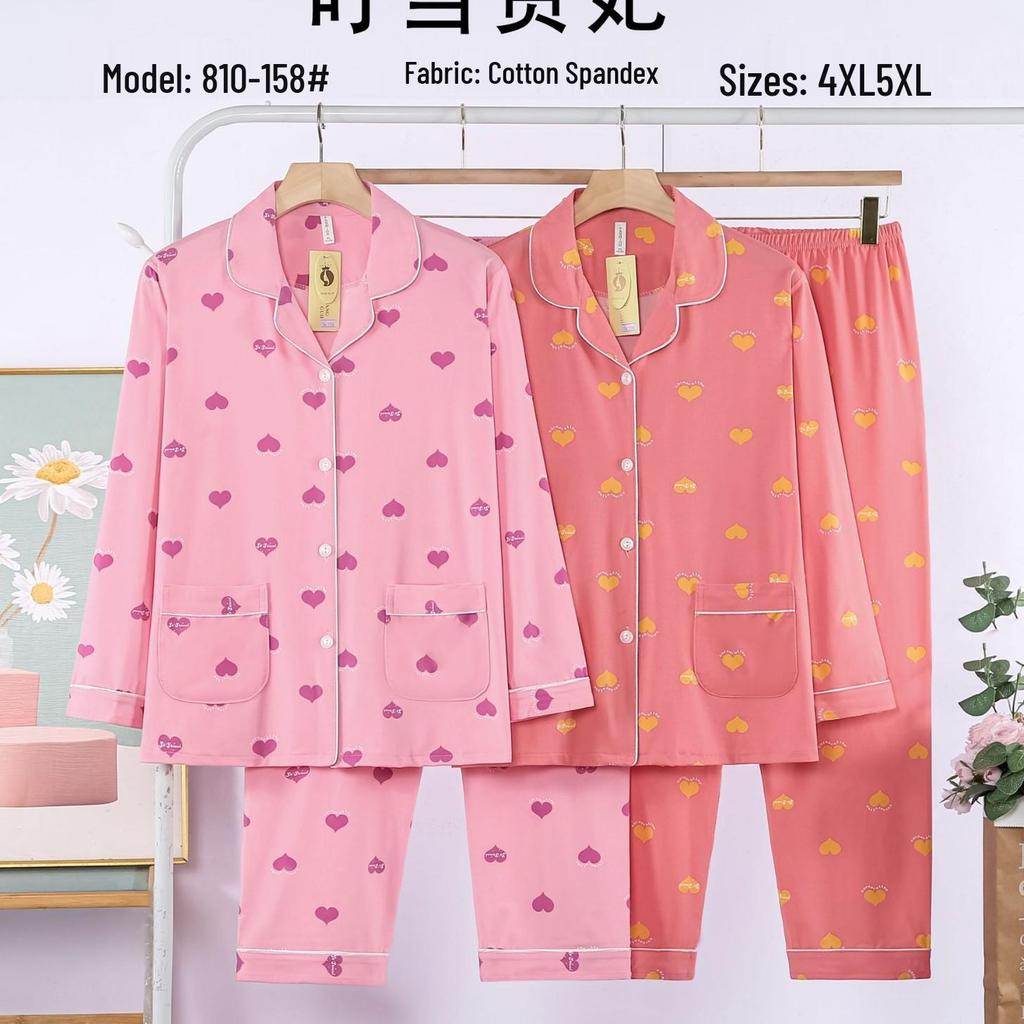Dingdang Guifei Women's Two-Piece Pajama Set: Autumn/Winter Long-Sleeve Turn-Down Collar Top & Pants, Comfortable & Fashionable Homewear