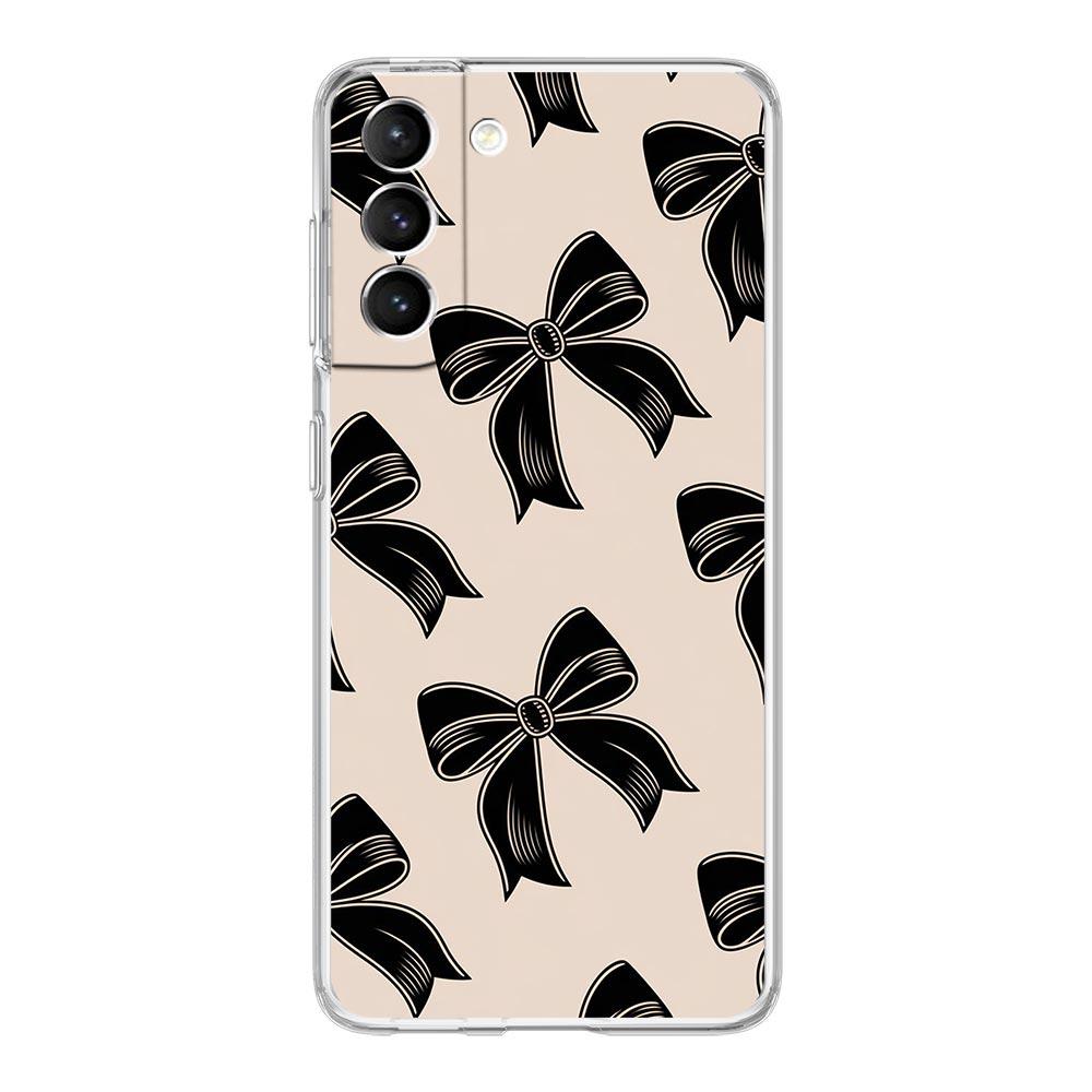 Phone Case For Samsung Galaxy S25 S24 S23 FE S22 Ultra S20 S21 5G S10 Plus S10E Soft Clear Cover Cute Pink Heart Bow