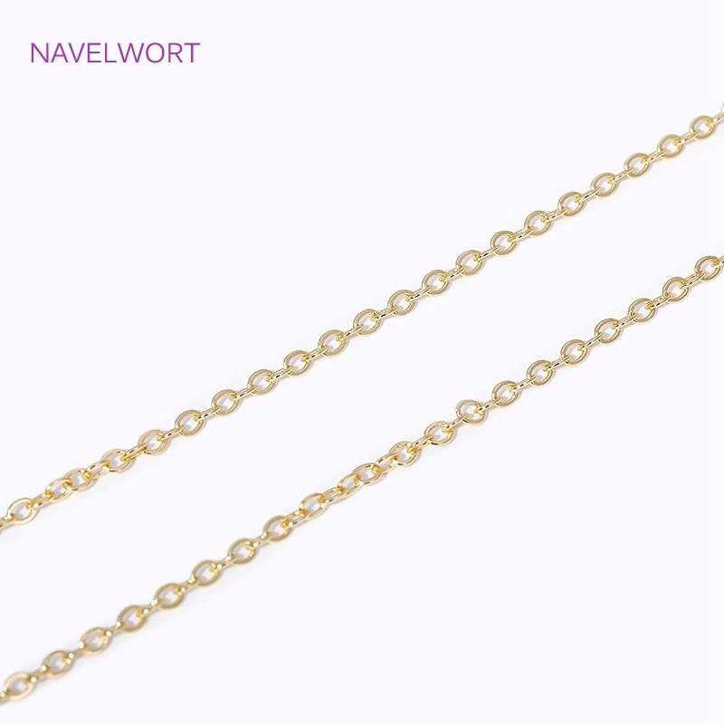 2.0MM Bulk Metal Chains 18K Gold Plated Brass O Shape Thin Chains For Jewelry Making DIY Necklace Bracelet Accessories Wholesale