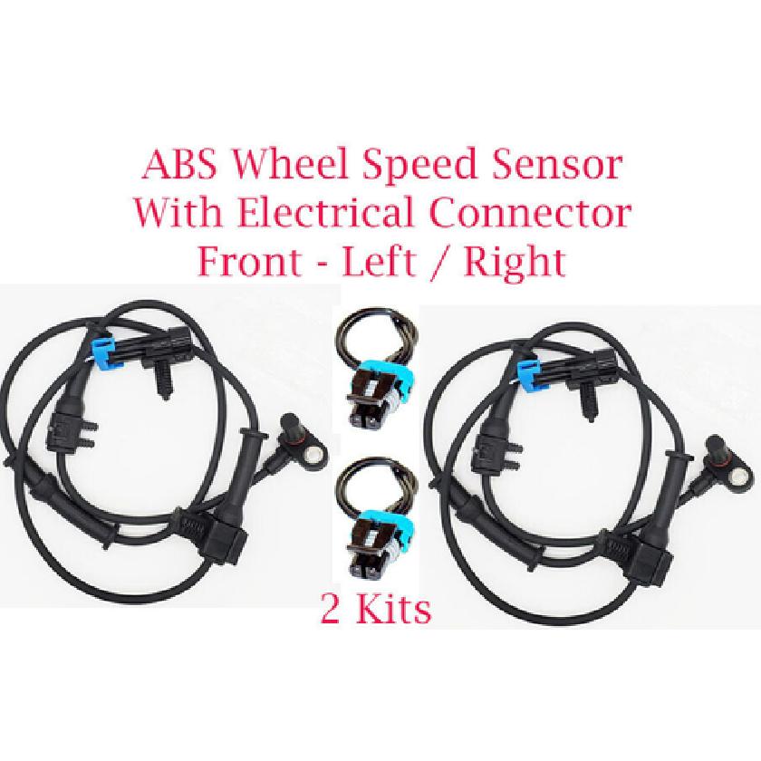 2 x ABS Wheel Speed Sensor With Connector Front- L/R Fits Hummer H3 2006-2008