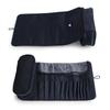Black Foldable Makeup Brush Bag, Large Capacity, 14-40 Slots
