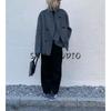 Autumn New Women's Clothing Korean Style Minimalist Stand Collar Long Sleeves Loose Double Breasted Short Woolen Overcoat Outwear