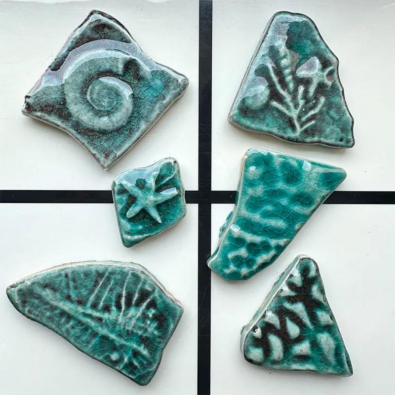 100g Multi Color Irregular Ceramic Mosaic Tiles DIY Mosaic Making Stones for Craft Hobby Arts Wall Decoration Petal Oval 917