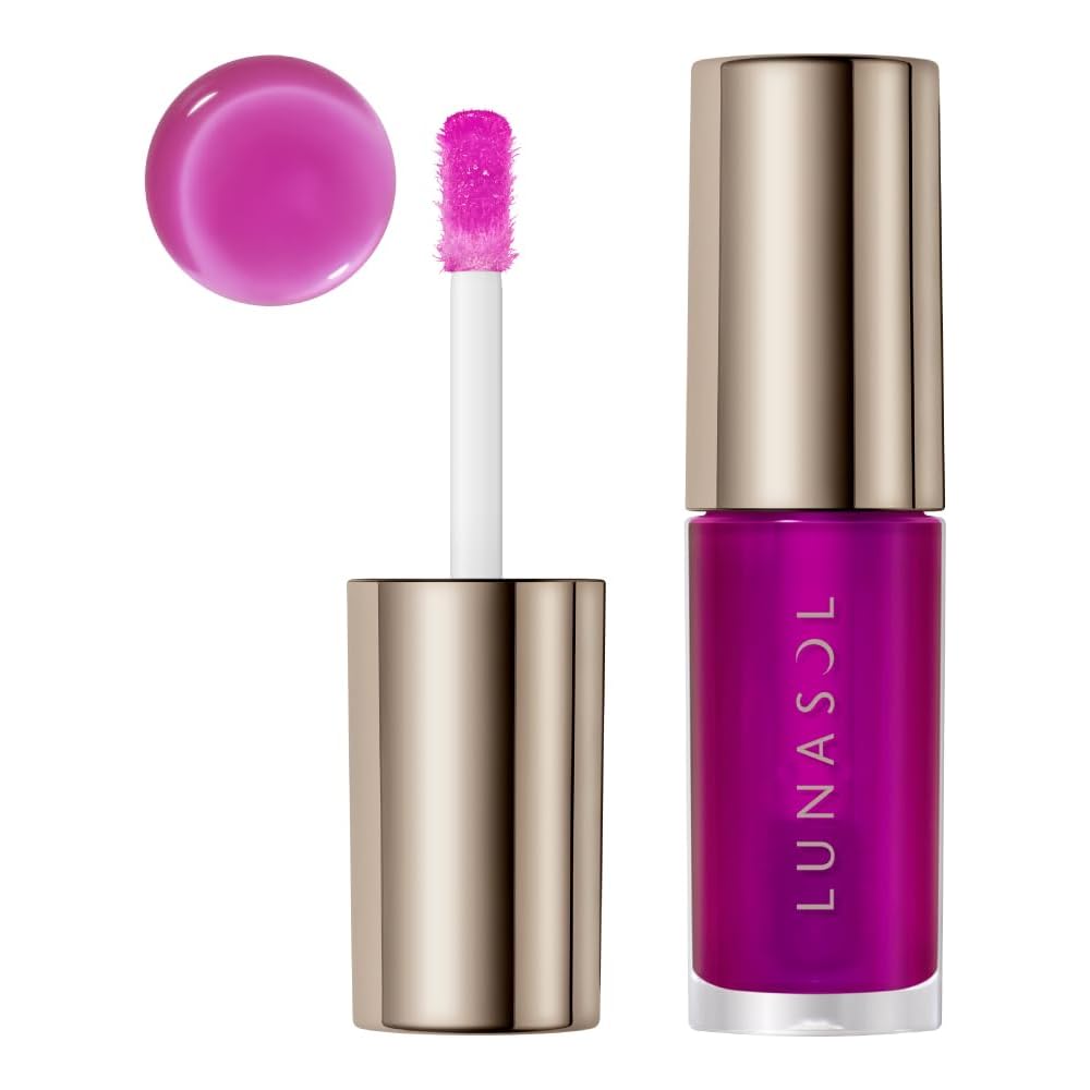 Lunasol Dewy Reflect Lip Oil 01: Plump and juicy lips, smooth lips, glossy finish. A bluish-pink shade with a sweet and sour, fruity feel that gives a
