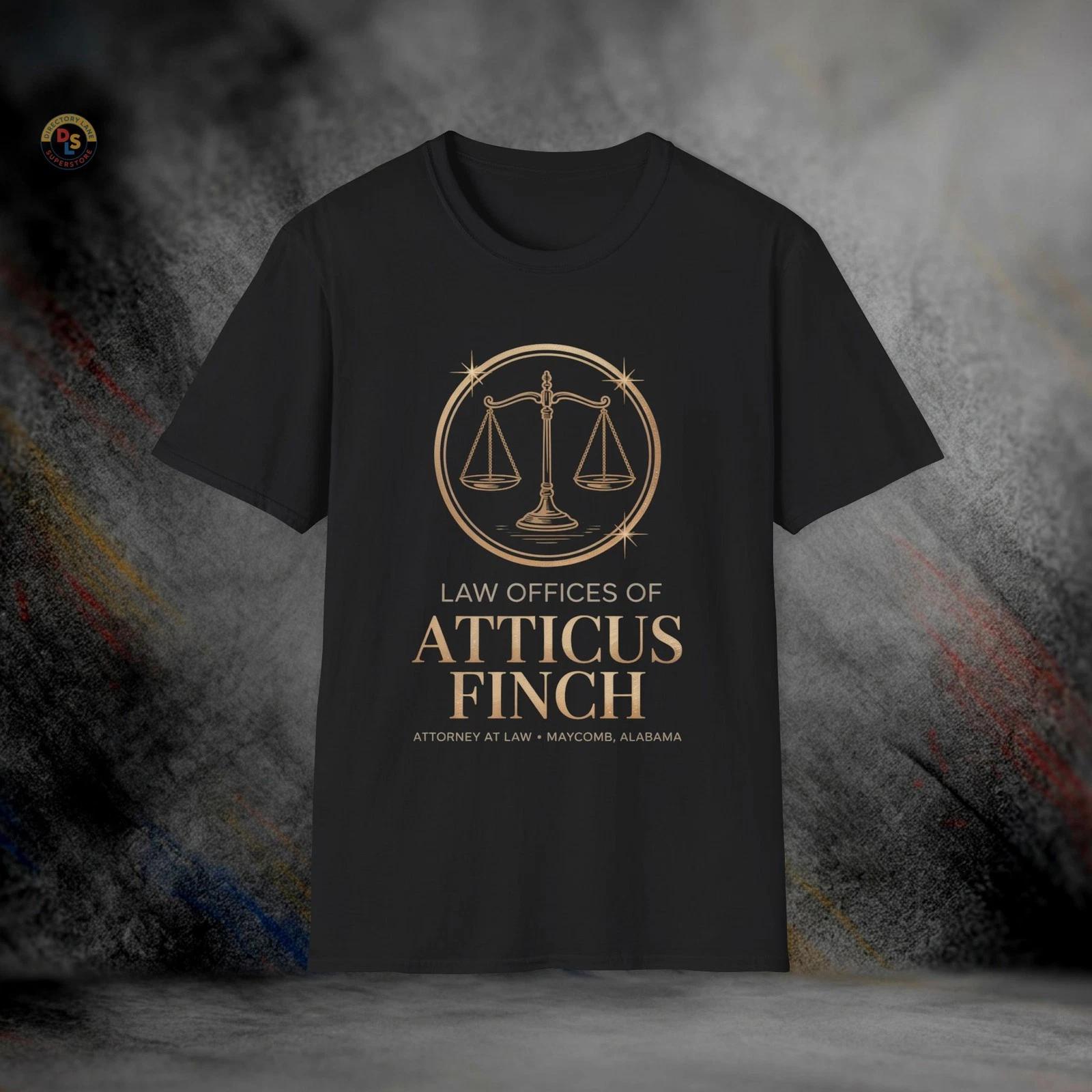 Atticus Finch Law Firm To Kill a Mockingbird T-Shirt | Softstyle Tee L