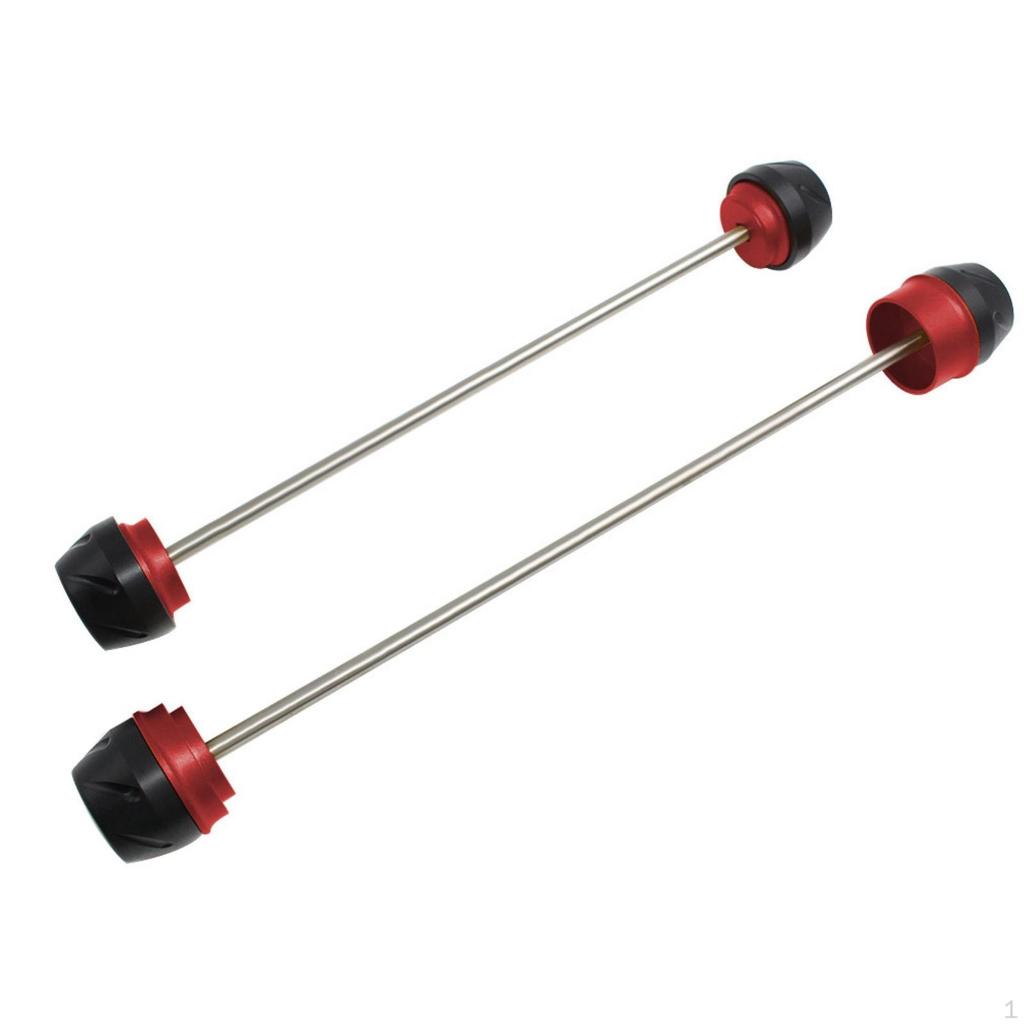2 Pieces Motorcycle Wheel Crash Protectors Easy To Install Front and Rear Sliders Aluminum for
