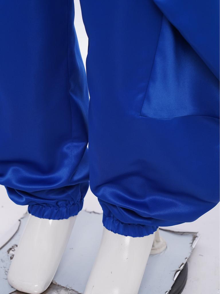 Mädchen Bauchtanzhose Einfarbiges Design mit gerüschtem halb-elastischem Bund Haremstil für Auftritte