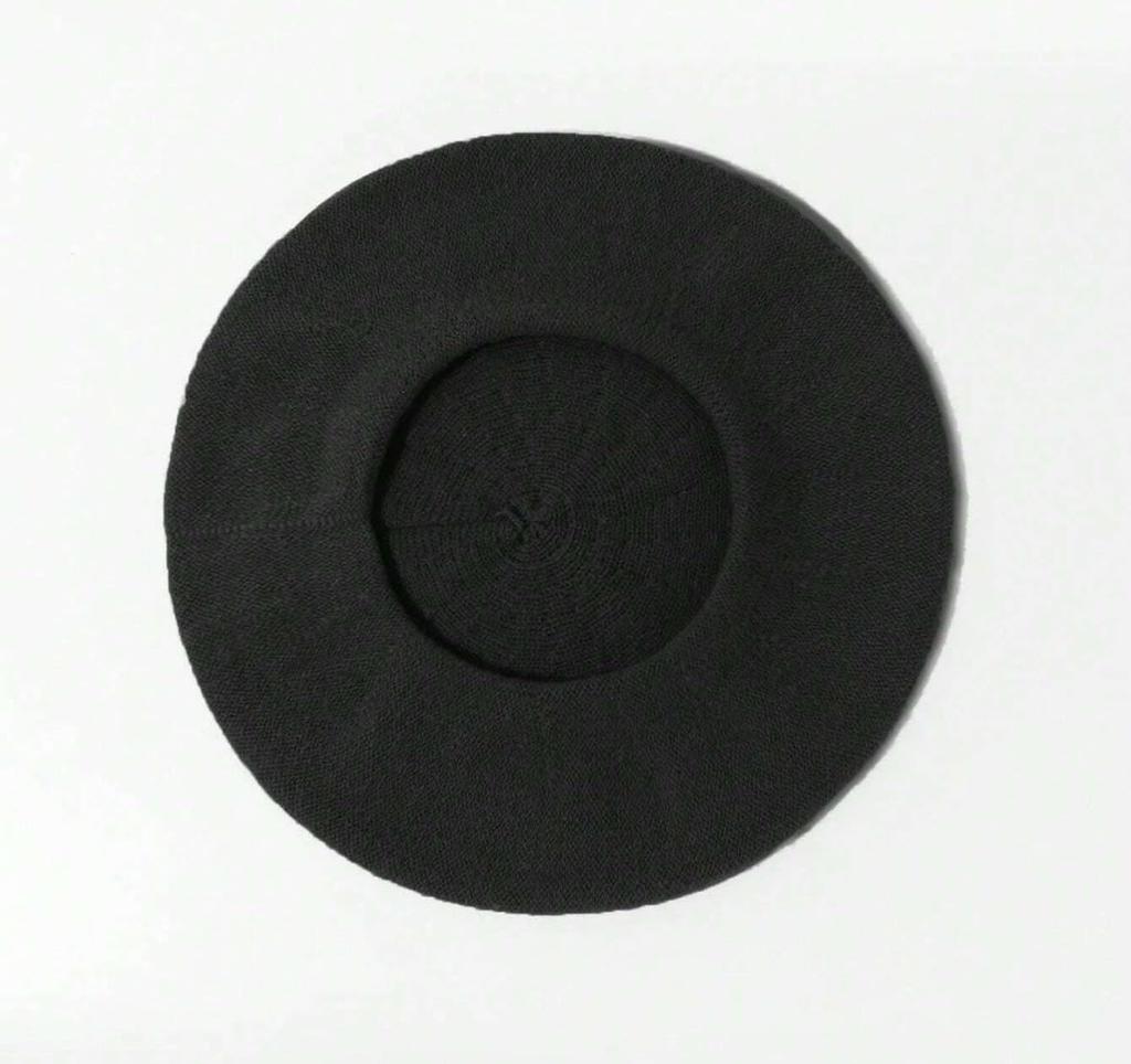 Sproutsy Women's Casual Beret, Colorful and Simple (Black)