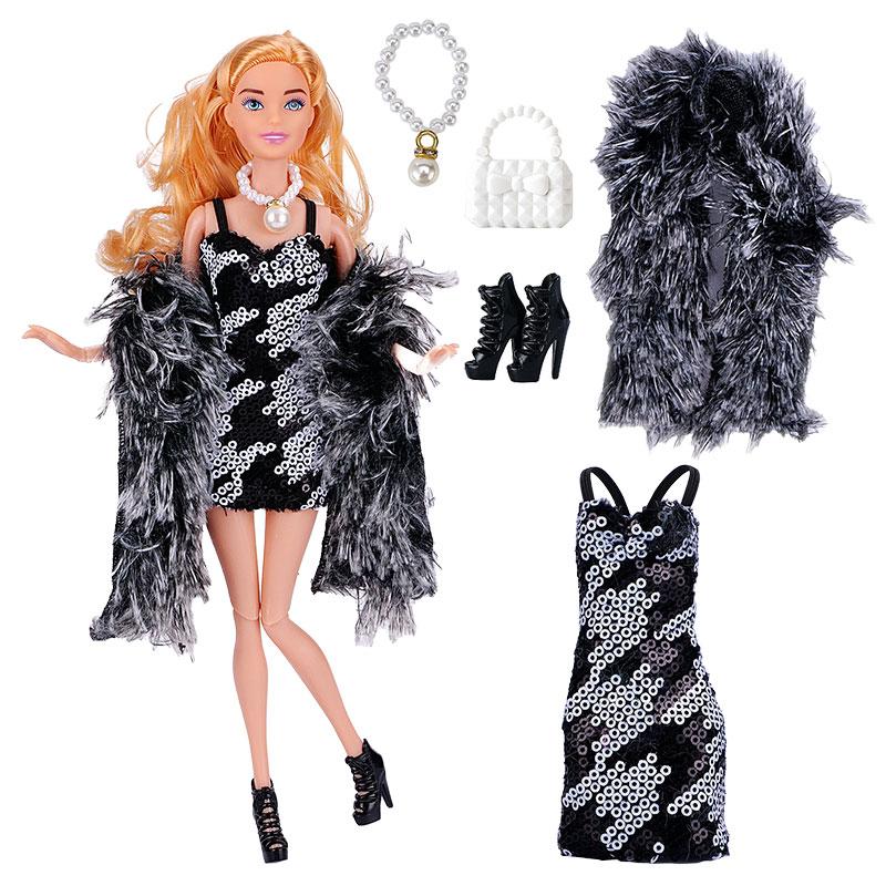 Nové šaty pro panenky Módní kabát Mořské panny Lesklé flitry Šaty s rybí ocasem Krajková sukně Šaty Oblečení pro panenku Miminko Vánoční hračky Dárek