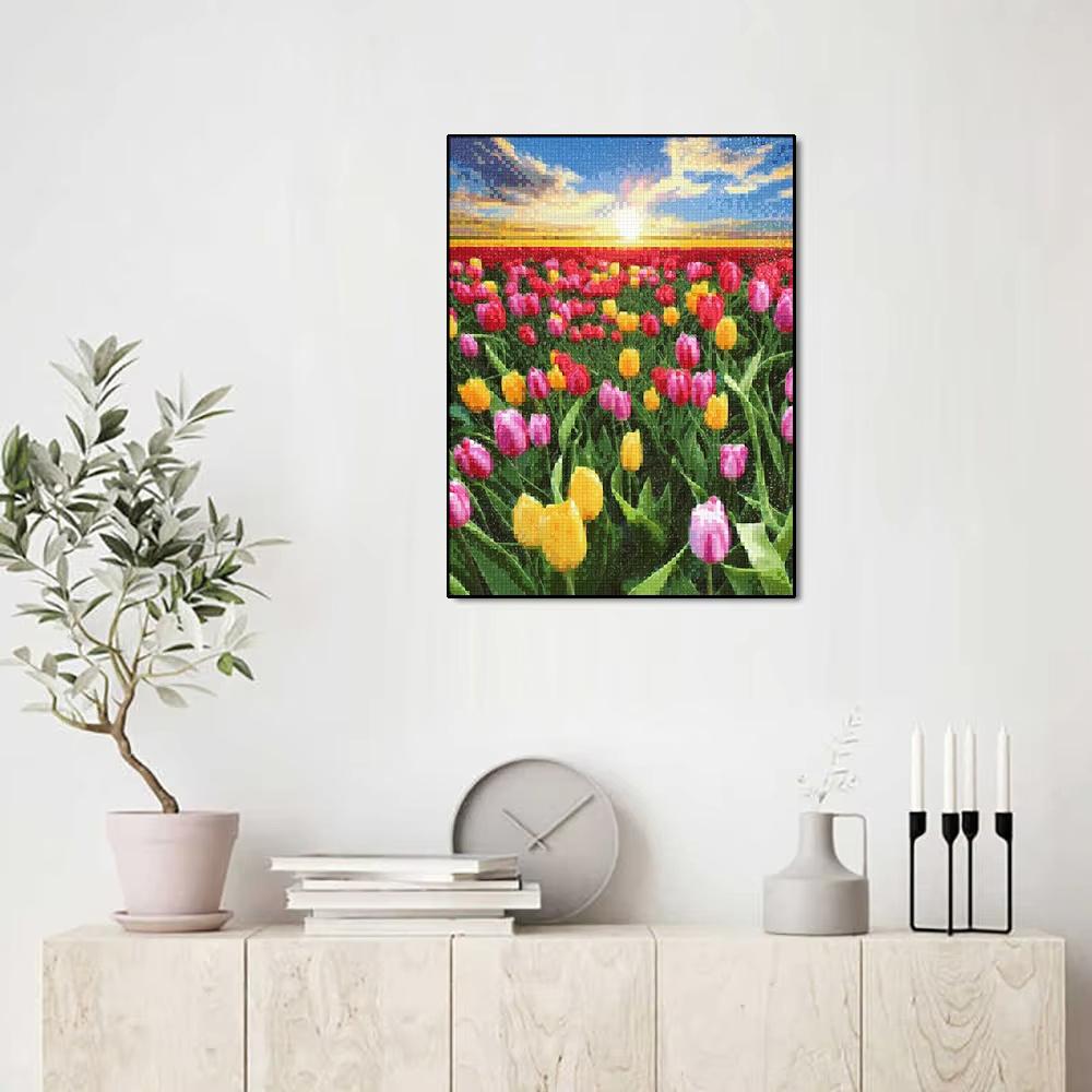 Floral Landscape 5D DIY Diamond Painting Kit City Street Scene Diamond Embroidery Painting Full Drills Mosaic Home Decor Gifts