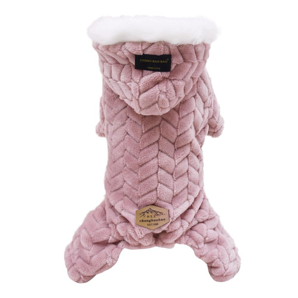 Thicken Cotton Pet Coat Jumpsuit Autumn Winter Soft Plush Dog Clothes Four-legged Down Jacket For French Bulldog Puppy Chihuahua