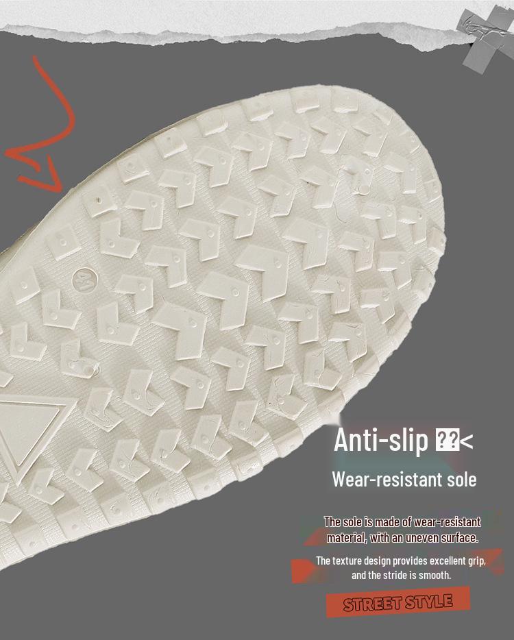 Men's White Breathable Slip-On Skate Shoes: Non-Slip, Wear-Resistant Casual Sneakers for Spring