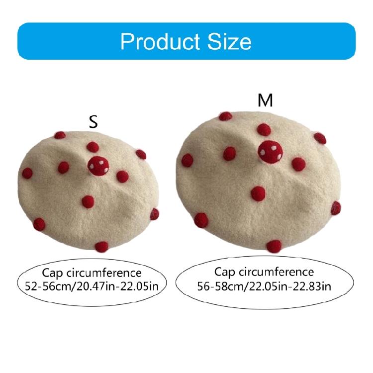 Fashion Mushroom Hat Sweet Beret Hat Winter Autumn Hat New Year THeme Headdress