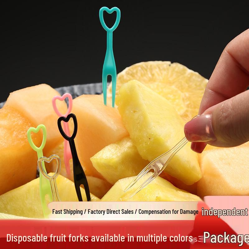 Einzeln verpackte Einweg-Plastik-Obst- und Kuchengabeln für KTV und Partys