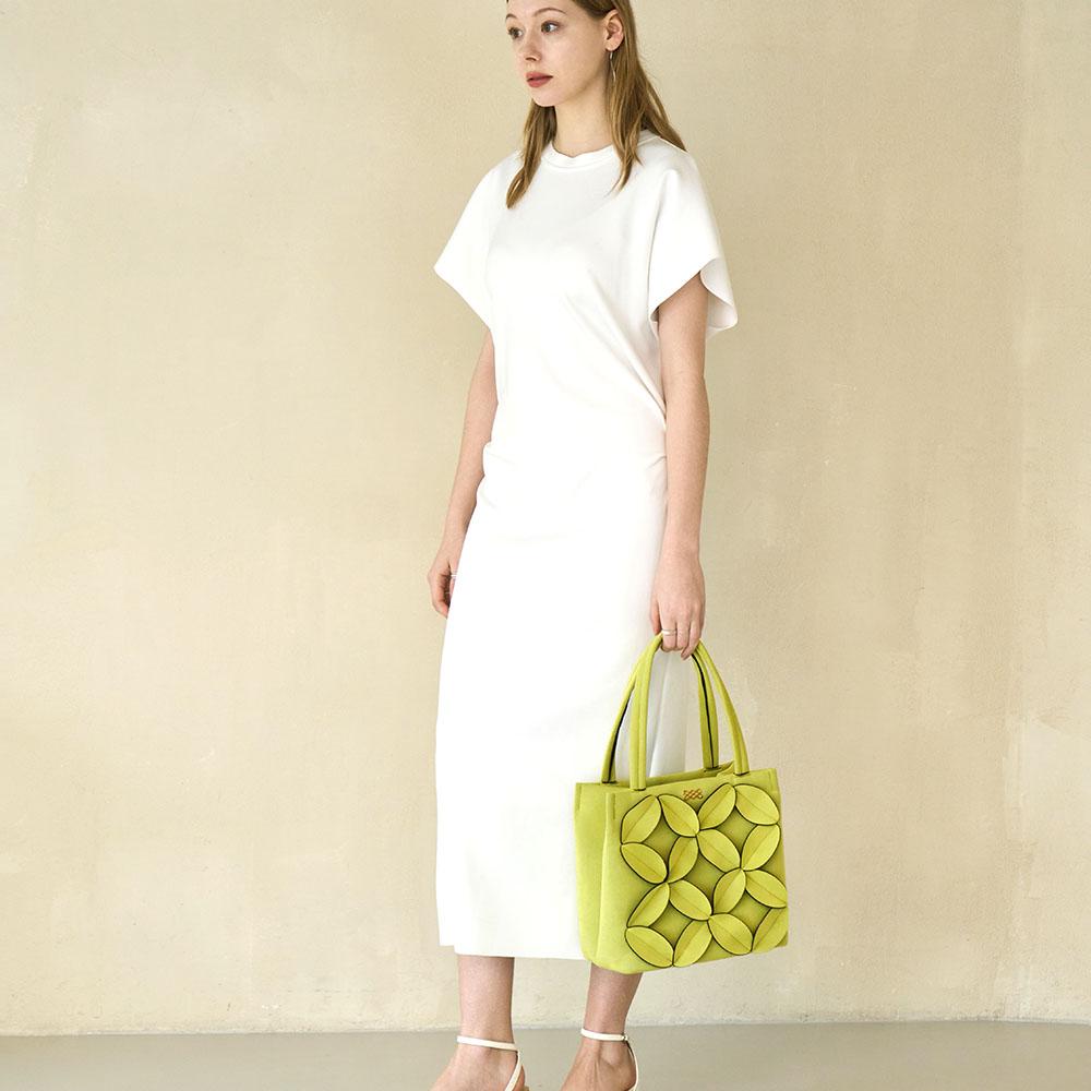 Suin Leaf Square Tote Bag - Cream Yellow