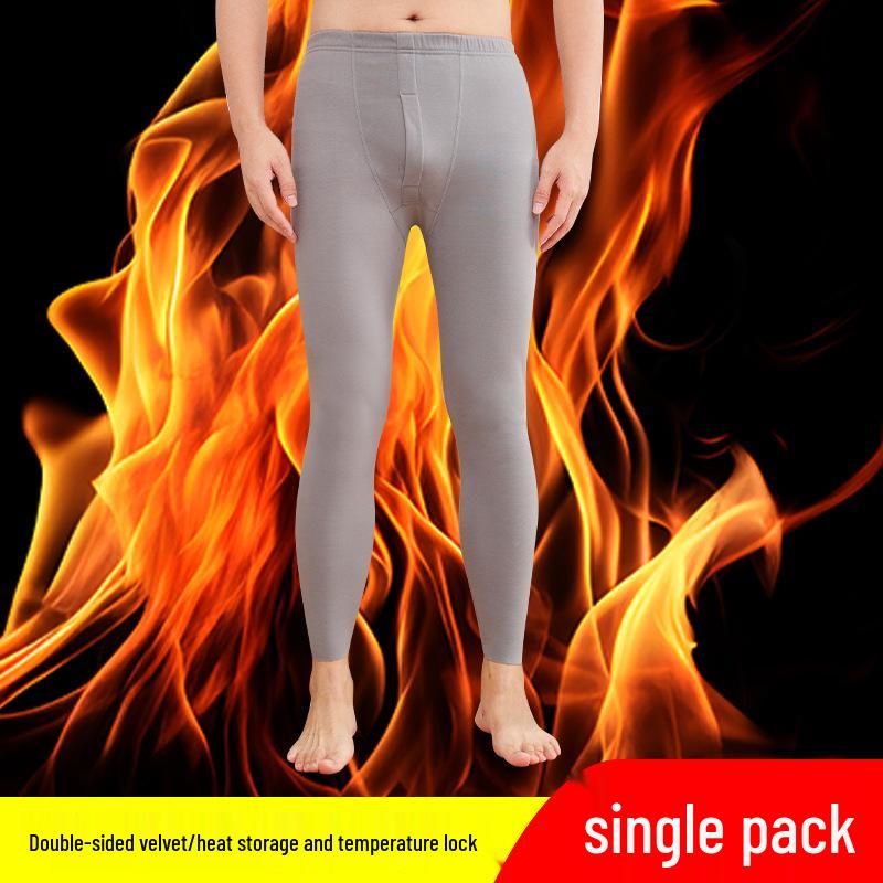 Men's Seamless High Waist Thermal Leggings - Warm Cotton Wool Autumn Pants