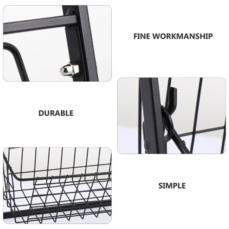 Kitchen Vegetable Storage Shelf Black Floor To Ceiling Multi-layer Vegetable Rack Household Vegetable and Fruit Storage Basket