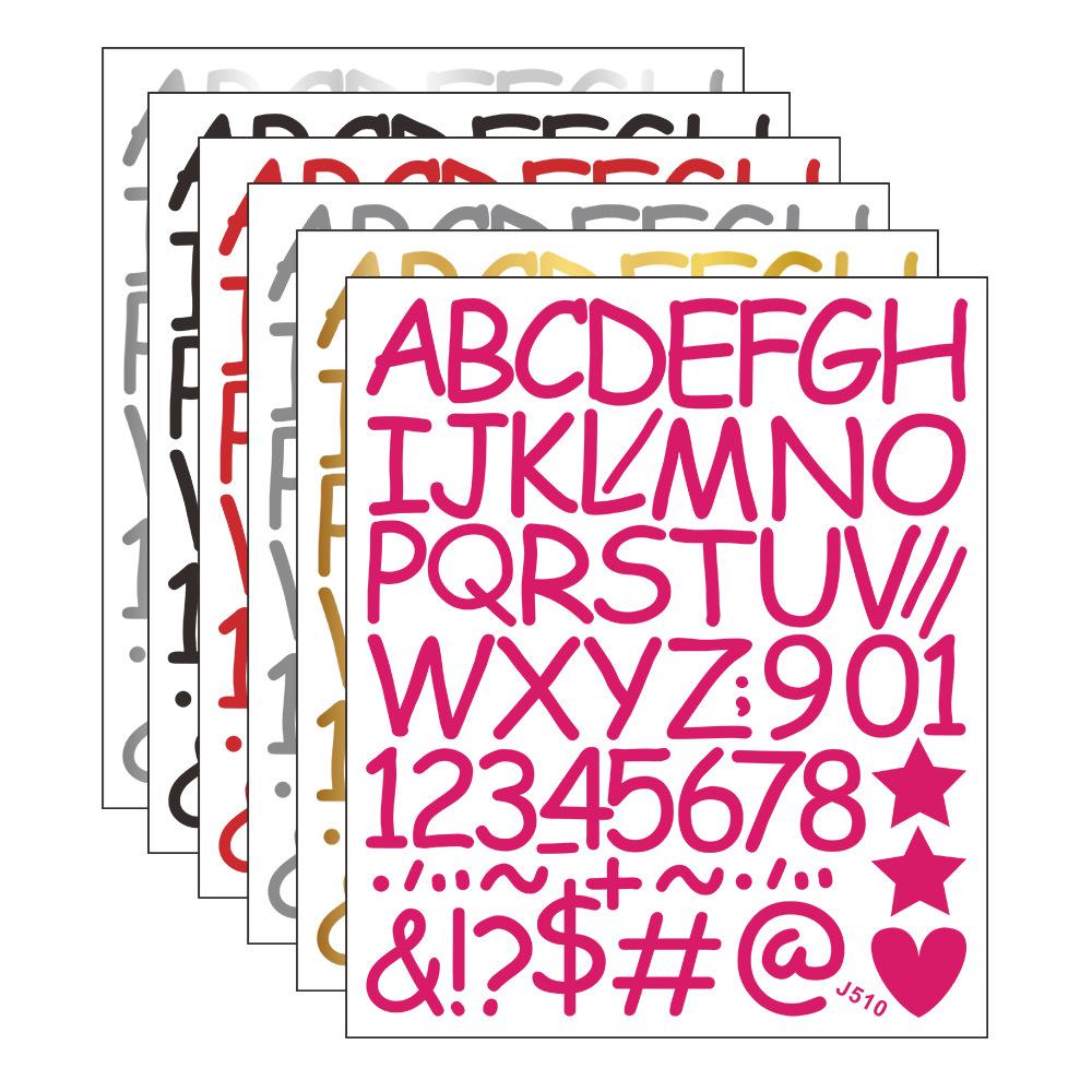 Faça Você Mesmo Embelezamento e Decoração do Quarto Infantil Adesivos de Parede com uma Combinação de Letras Inglesas Números Símbolos e Corações