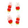 Cartoon Strawberry Rabbit Resin Accessories for DIY Crafts: Hair Clip, Keychain, Magnet, Luggage Tag, Phone Case.