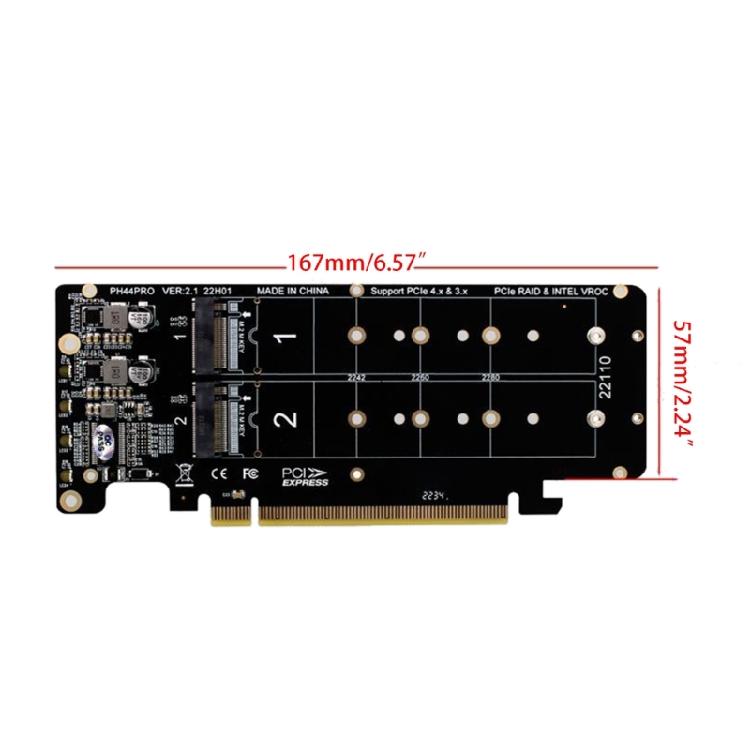 Mini PCI-E X16 To for M.2 M-key NVMEx4 SSD Expansion Adapter 4 Disks PCIE for Ra