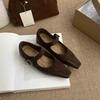 Retro Comfort Ballet Shoes Female Casual Daily Low Heel Loafers Luxury Buckle Strap Ladies Flats Mary Janes Shoes Party Pumps