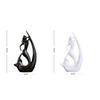 Mermaid Shape Ceramic Home Decor Statues - (Set of 2, Black & White)