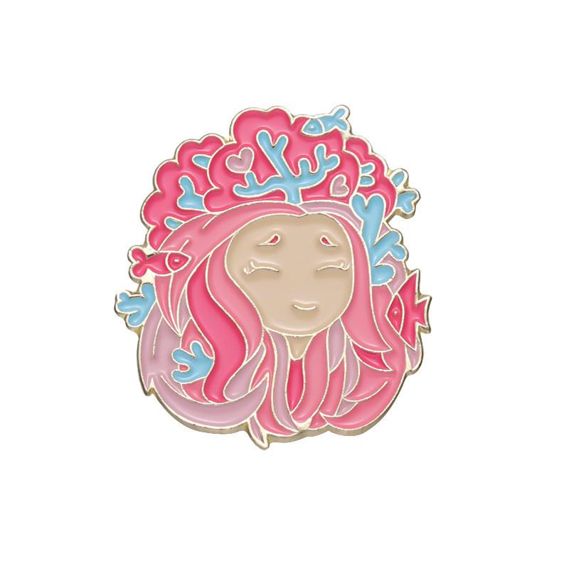 

Whimsical And Flower Ocean Creature Brooch Vibrant Alloy Pin For Unique Statements Fashion XZ8504