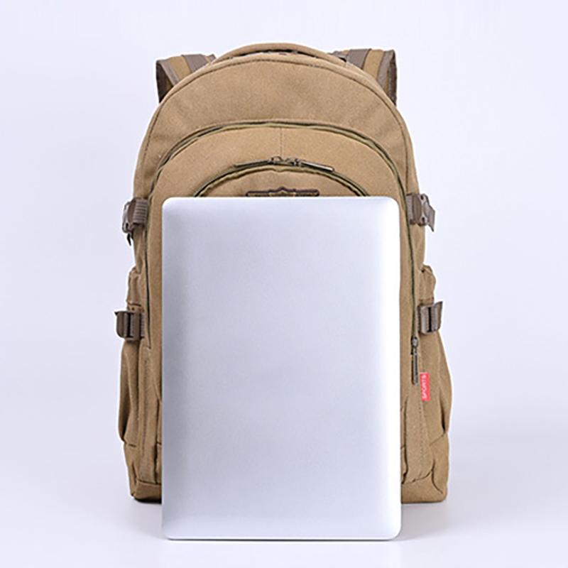 Waist Support Extra Durable 50L Canvas Backpack Men's Large-Capacity Outdoor Backpack Durable Travel Pack