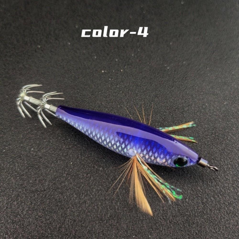 5pcs 5.5cm Size Squid Jig Lure 5Pcs Per Set Luminous Squid Jig Saltwater Squid Lure Night Fishing