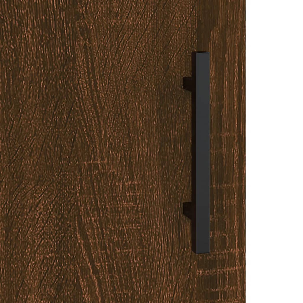 Wall Cabinets 2 Pcs Brown Oak Effect Particleboard