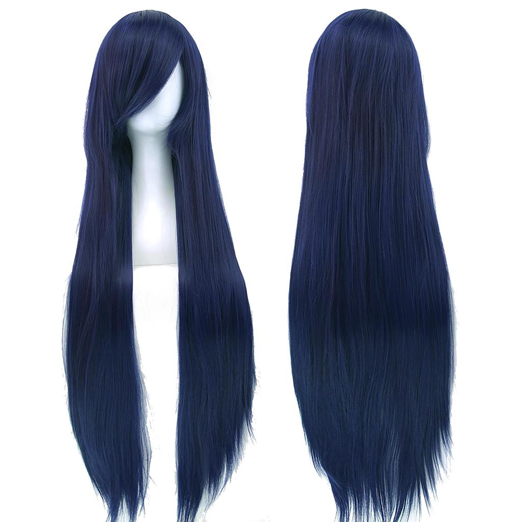 80cm Long Colorful Anime Cosplay Wig - Versatile, High-Temperature Resistant, Straight Hair