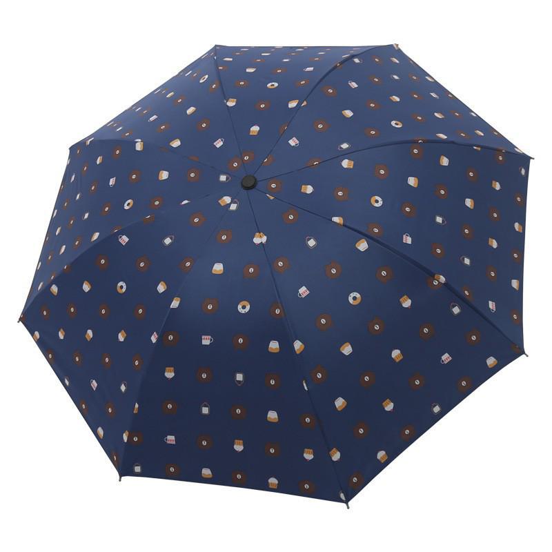 Parasol odwracalny z 6 żebrami z kreskówkowym misiem na słońce i deszcz