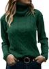 2026 Autumn/Winter Retro High Neck Solid Color Knit Sweater for Women