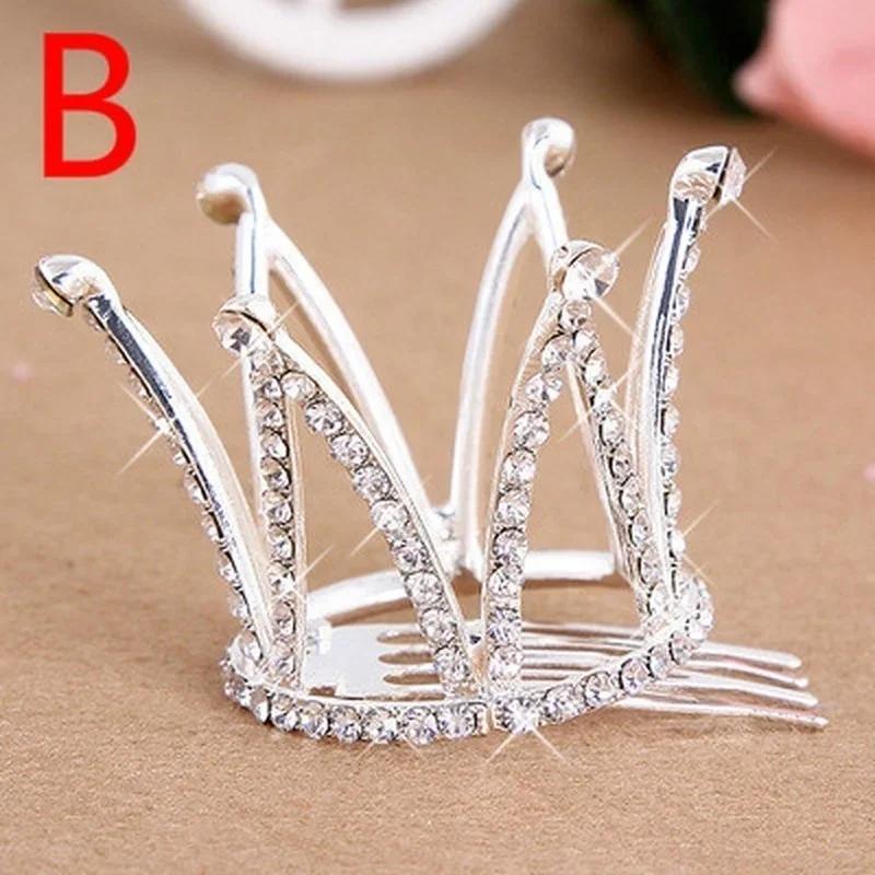 Kids Girls Glitter Crystal Rhinestone Twinkle Princess Crown Tiara Flower Girl Wedding Birthday Prom Hair Accessories Wholesale